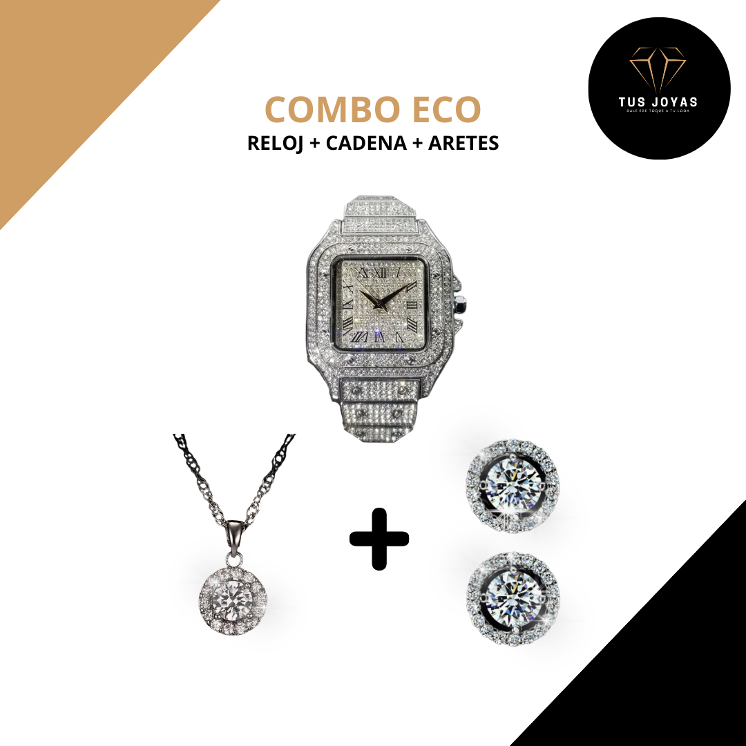 Combo Reloj + Cadena + Aretes 💎