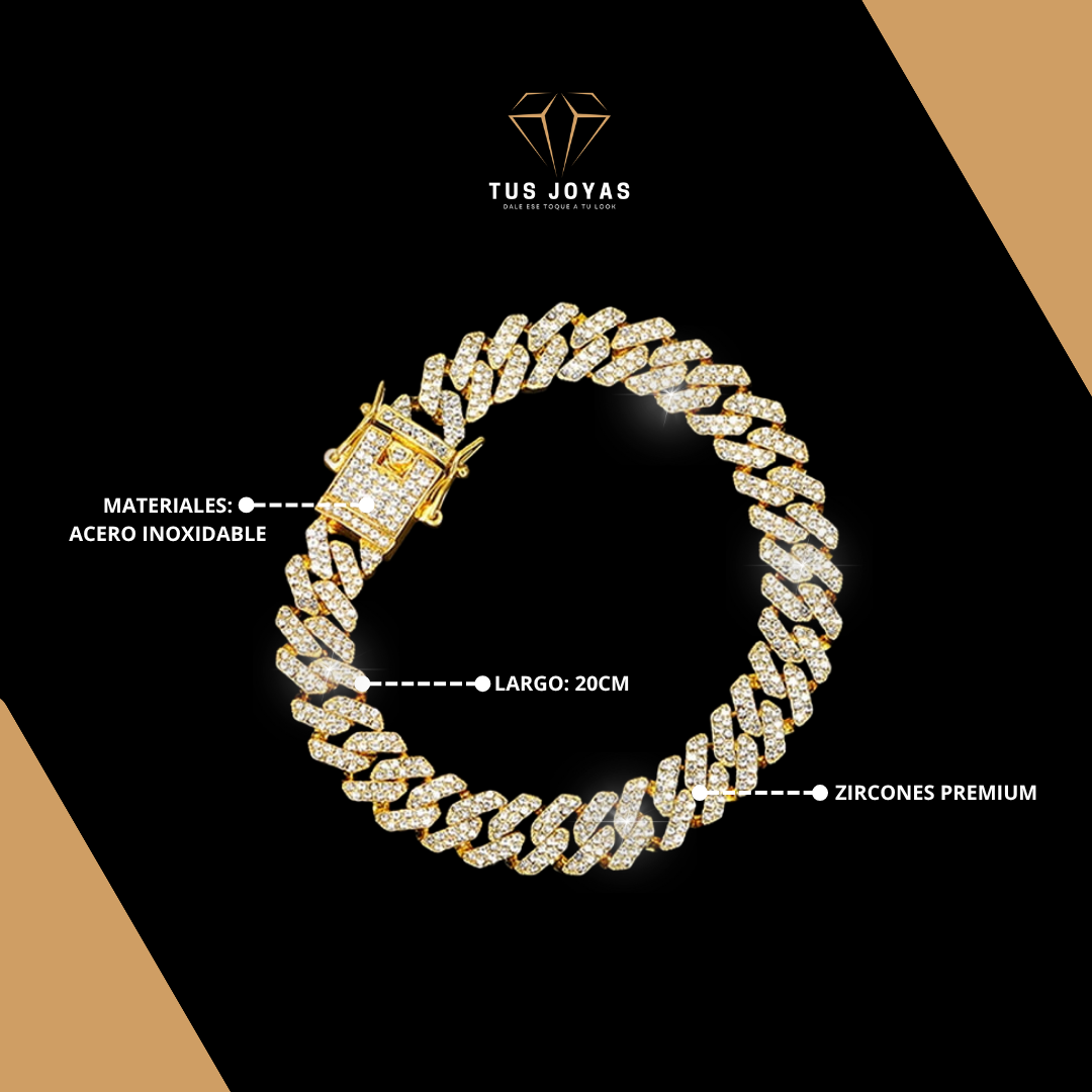 Pulsera Cubana ICE GOLD 💎