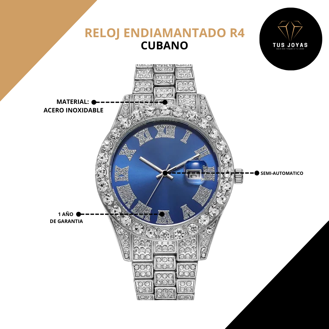 Reloj R4 Cubano Endiamantado💎