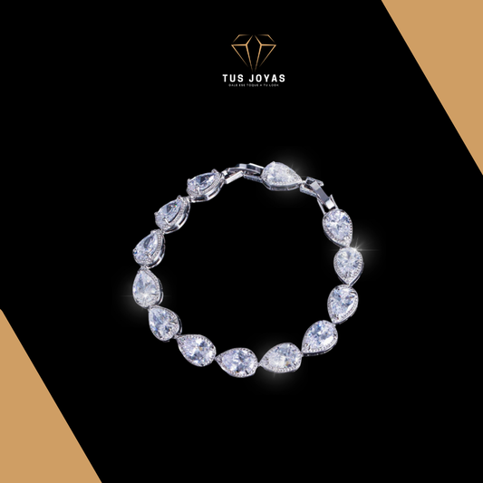 Pulsera GOTA Diamantes Cubicos.💎